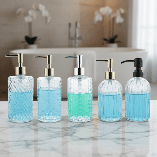 Glass Liouid Soap Bottle