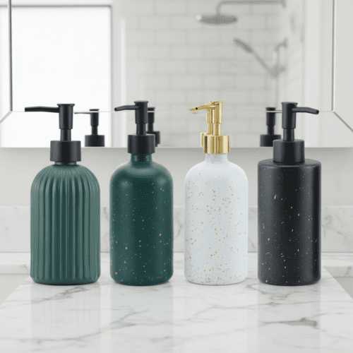 450ml Clear Glass Hand Washing Liquid Soap Bottle