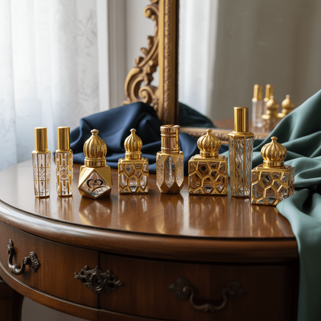 Gold Plated Square Glass Perfume Bottle